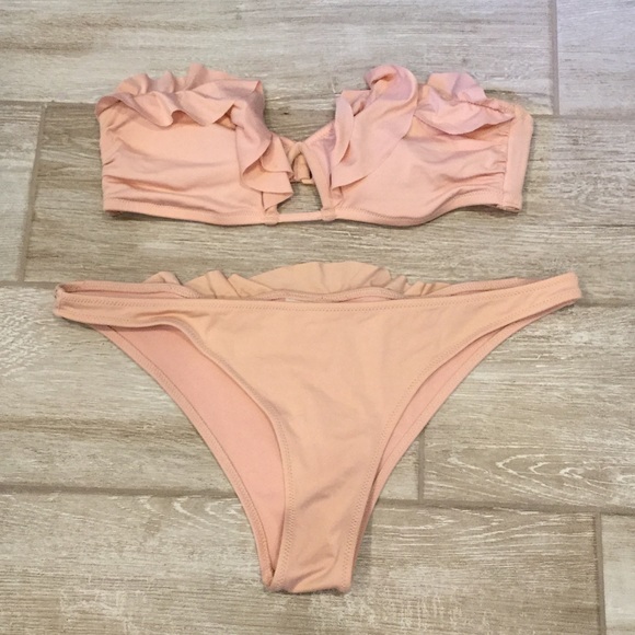 H&M Other - Light pink/peach ruffle bathing suit set